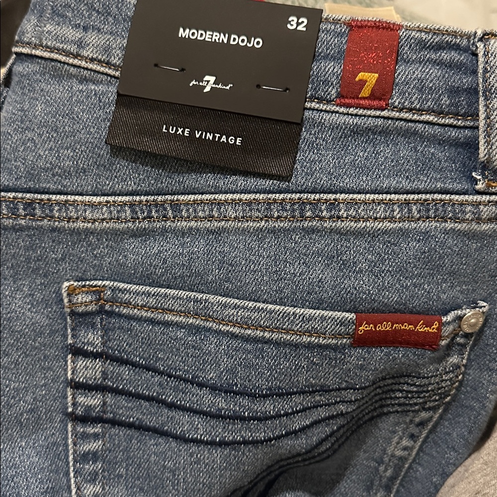 7 For All Mankind Luxe Vintage DOJO Blue Jeans Sz 32/14w